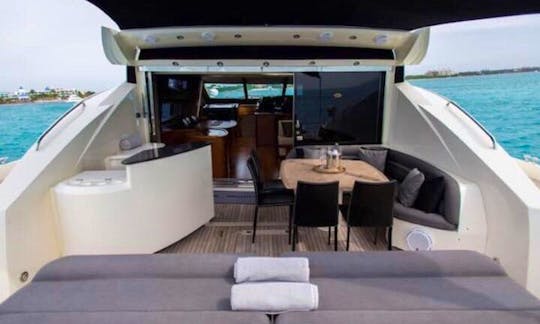 Luxury 85ft Sunseeker Mega Yacht in Cancun with  FREE jet ski seadoo