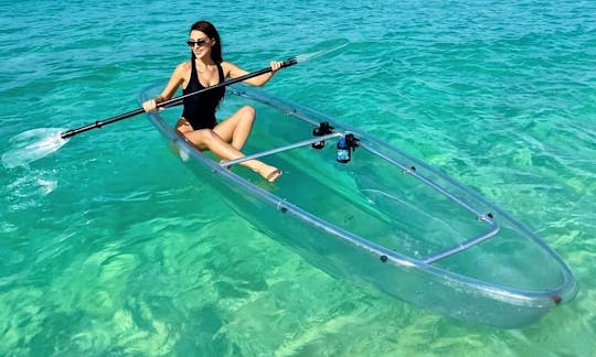 Custom Single Rider Clear Kayak for Rental in Panama City Beach