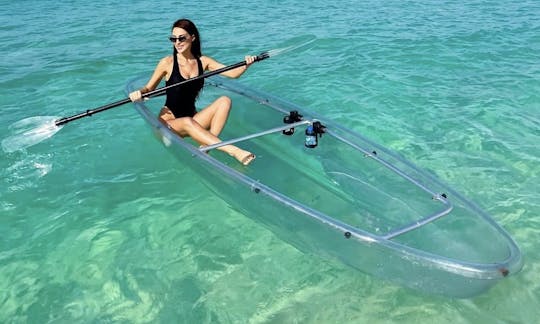 Custom Single Rider Clear Kayak for Rental in Panama City Beach