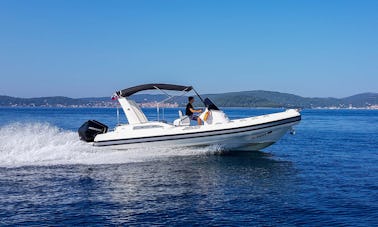 Joker Boat CLUBMAN 28 + 2x200 Mercury for rent in Sukošan, we can deliver the vessel from Pag to Split