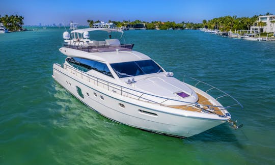 75' FERRETTI FLYBRIDGE 🛥 Luxury Boat in Miami, Florida!