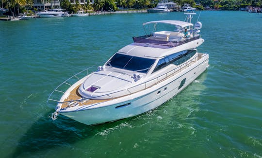 75' FERRETTI FLYBRIDGE 🛥 Luxury Boat in Miami, Florida!