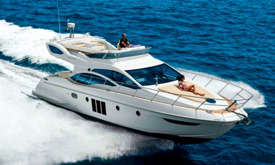 Best Azimut 48ft in Cancun and Isla Mujeres up to 14 people 6hours minimum rental