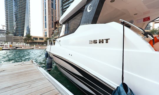 36ft Boat Charter Dubai with Captain & Crew (Silver Craft Yacht for 10 persons)