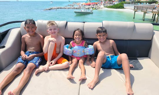 Happy campers on the upper deck's sun pad.