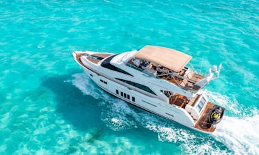 Book this beautyline Squadron Yacht  in Cancun with a free waverunner jetski