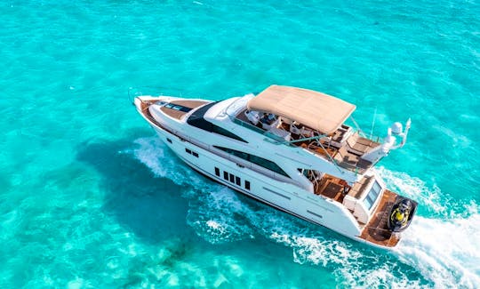 Book this beauty Luxury all the way 68ft Fairline Squadron Yacht  in Cancun with a free waverunner jetski