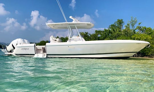 Our 32 ft Intrepid is a perfect boat for island tours, snorkeling, or finding a perfect beach.