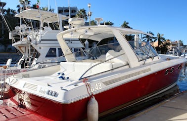 45ft Beautiful Red Baia Motor Yacht for rent in Cabo San Lucas Baja California Sur