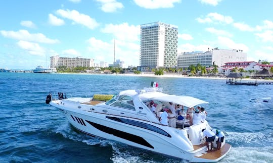 AVENTURE EN BATEAU TOUT COMPRIS À CANCÚN, boissons et nourriture, et JET SKI SEADOO GRATUIT