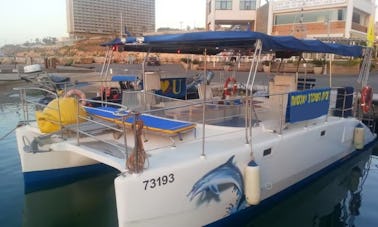 Catamarã elétrico de luxo para mais de 14 anos para churrasco e tubulação em Tel Aviv-Yafo, Israel