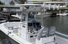$100 per hour.  New 24’ Release 240RX Center Console for safe fun and comfort. Captain and gas included.