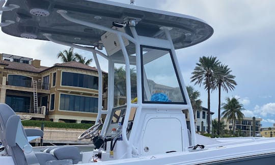 $100  per hour. New 24’ Release 240RX Center Console for safe fun and comfort. Captain and gas included.