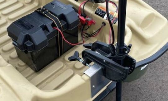 40 lb trolling motor and 2 batteries available for use