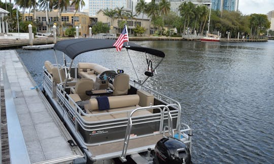 Best Of Times with SunTracker 24DXL Pontoon in Fort Lauderdale, Florida