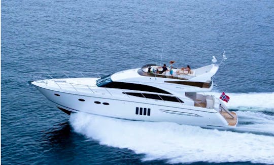 Princess 62 fly one of the biggest and newest yachts in Mykonos available for a yacht day trip