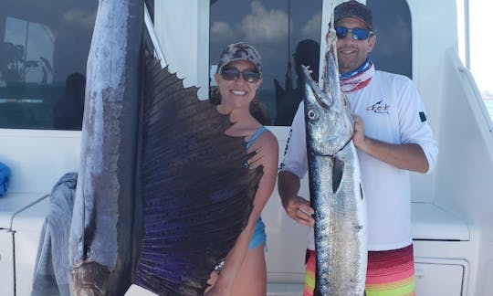 Yacht océanique de 48 pieds avec le meilleur équipage de pêche à Cancún