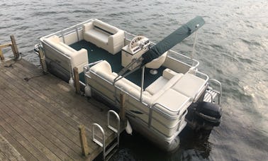 20ft Crest Sport Pontoon for rent on Findley Lake, New York