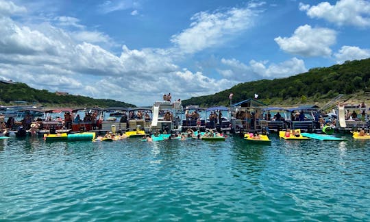 Harris Pontoon Party Boat on Lake Travis in Austin, Texas