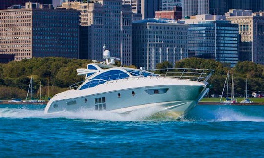Luxury 62ft Azimut Motor Yacht ready to book in Chicago, Illinois