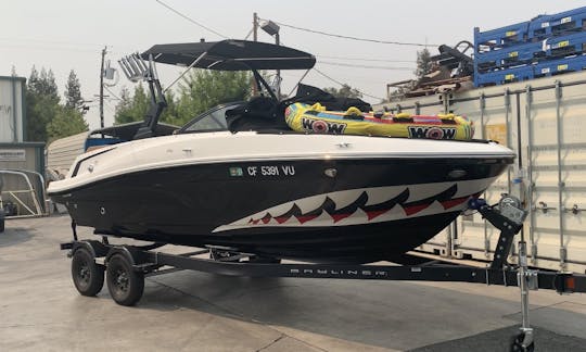 “Sharkie”, a lancha Bayliner VR5 de 20 pés 2021 com torre de wakeboard