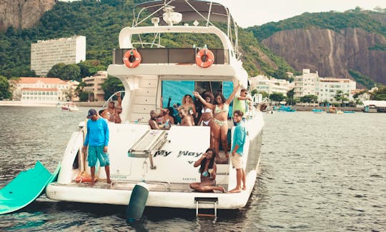 60ft Garota de Ipanema Flybridge Polo Motor Yacht Rental in Rio de Janeiro, Brazil