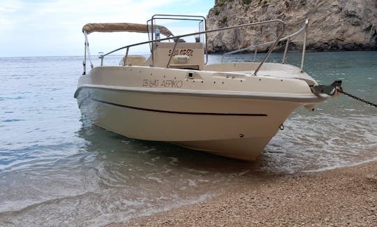 18ft Nireus 530 motor boat with 150 hp engine for rent in Tsilivi - zakynthos