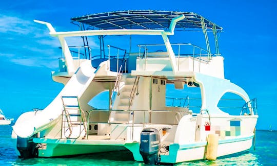 Double Deck Slide Catamaran for Party Charter in Punta Cana