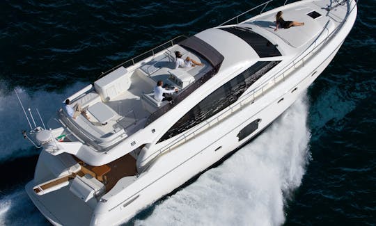 Ferretti 592 Motor Yacht Charter: Living on the bright side!