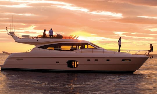 Ferretti 592 Motor Yacht Charter: Living on the bright side!