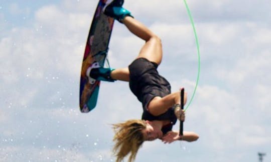 Co-Caption Shelby use to be a competitive wakeboarder, this is a picture of her.
