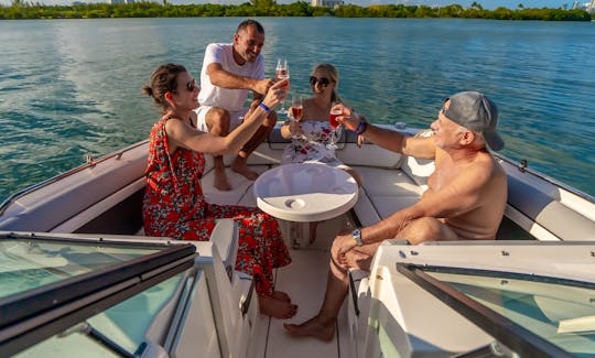 **TOP RATED** Giant Sea Ray Sundeck boat Rental in Miami Beach, Florida up to 9 people!