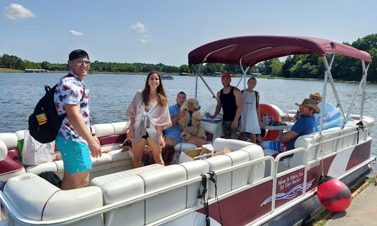 Also Available on Old Hickory Lake 28 Ft.  Pontoon seats 10 Persons. $79.00 per hour ask about our May Specials. Find the Boat on Get My Boat.