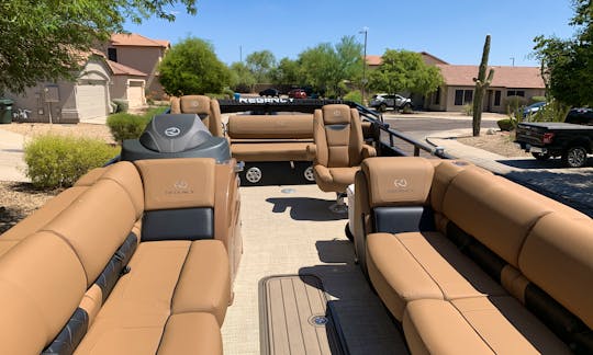 *Luxury Water Sports Included!* Instabook now for a holiday and save $250 off! 27’ Regency 250 Le3 Sport Tritoon with 350 Verado & Full Bimini Top! Lake Havasu, Parker Strip & Mojave!