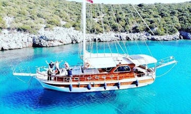 Enjoy private daily or multi-day tours onboard 2 cabinned gulet in Bodrum