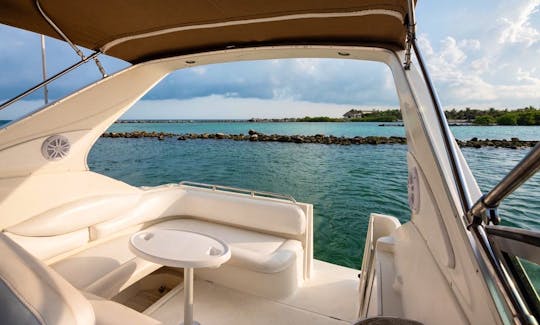 An amazing Sundancer 33ft Yacht Boat for small groups from Tulum