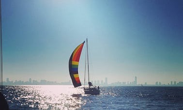 Navegue com um veleiro de 36 pés no centro de Chicago