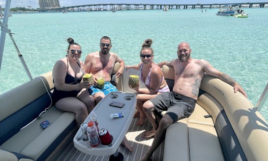 Private Crab Island Pontoon Charter with Inflatables (Up to 10)