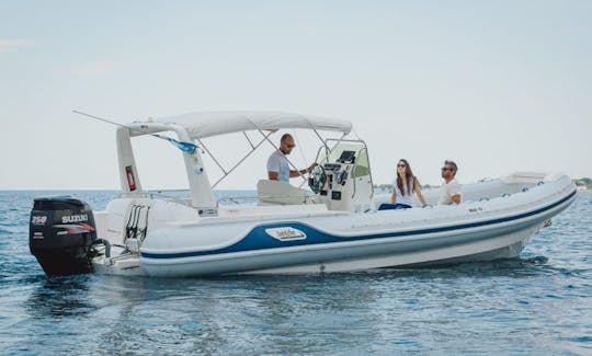 Marco 25 RIB Rental in Thira, Greece