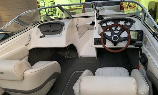 Cruise Bass Lake on an 18’ Chaparral Bowrider with Room for 14!