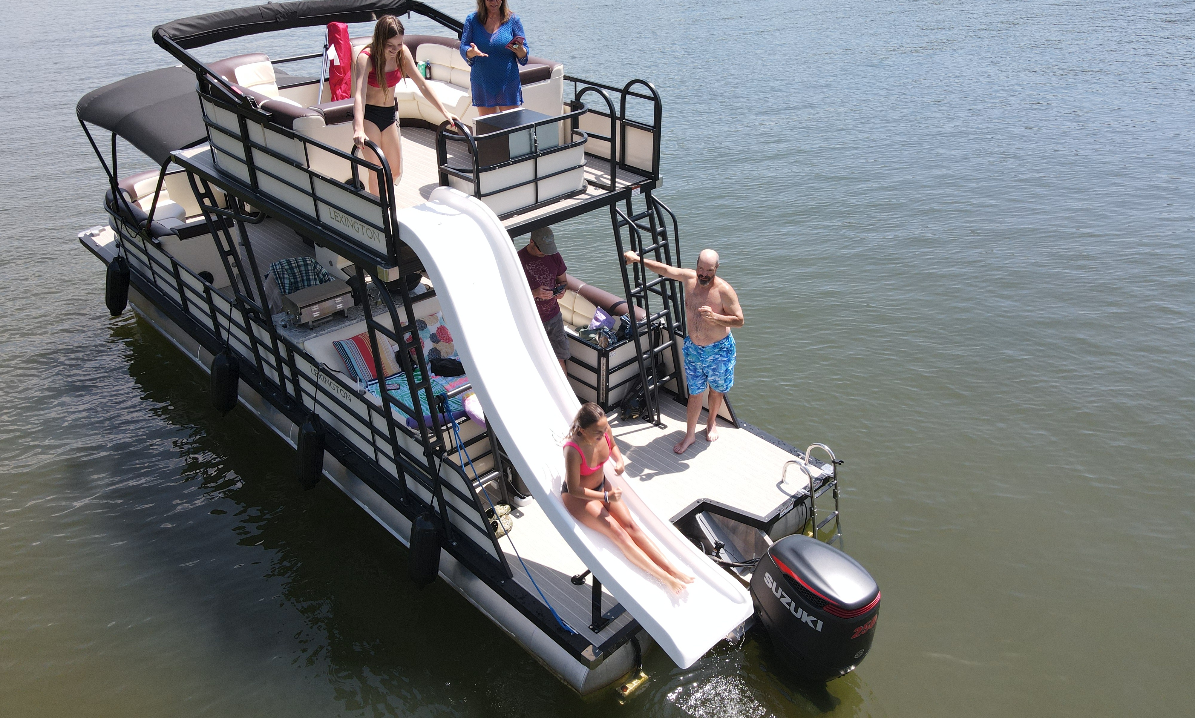2022 Lexington Double Deck Pontoon with Slide on Lake Norman