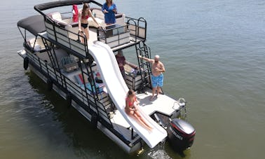 2022 Lexington Double Deck Pontoon with Slide on Lake Norman, North Carolina!