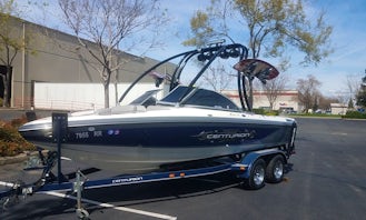 Top of the line 21ft Centurion Wakeboarding boat for daily rental in Roseville, California