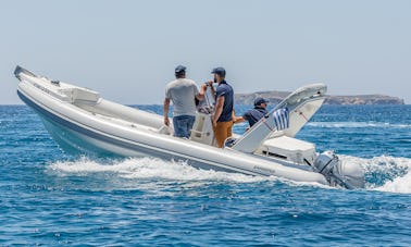 Lambro 6.40 m/210 CV/9 pax - Alquiler de RIB con patrón en Milos, Grecia