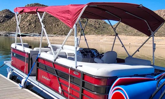 Beautiful 2022 Crest 240LX tritoon for rent at Roosevelt Lake with seating for 13!!