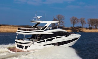 70 Ft Galeon 640 Fly Largest//Newest Luxury Yacht for Rent in Lake Lewisville, Texas