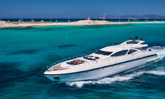 Mega Luxury Yacht Mangusta 130’ Rental in Ibiza with Concierge 💎 Illes Balears
