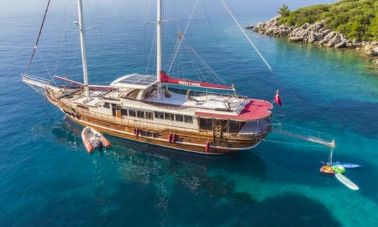 VESTA 1 SEVIL This Wonderful Luxury Gulet Sailing at the Coasts of Aegean and Mediterranean is 32 m Long and for 16 People