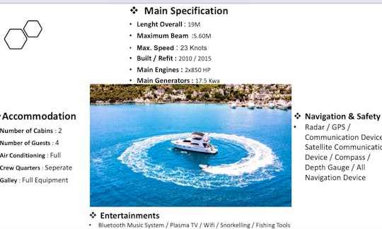 63ft Türk Yapım Motor Yacht Charter In Muğla