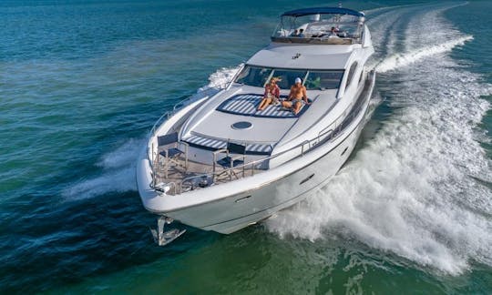 82ft Sunseeker Manhattan Power Mega Yacht Rental in Miami Beach, Florida